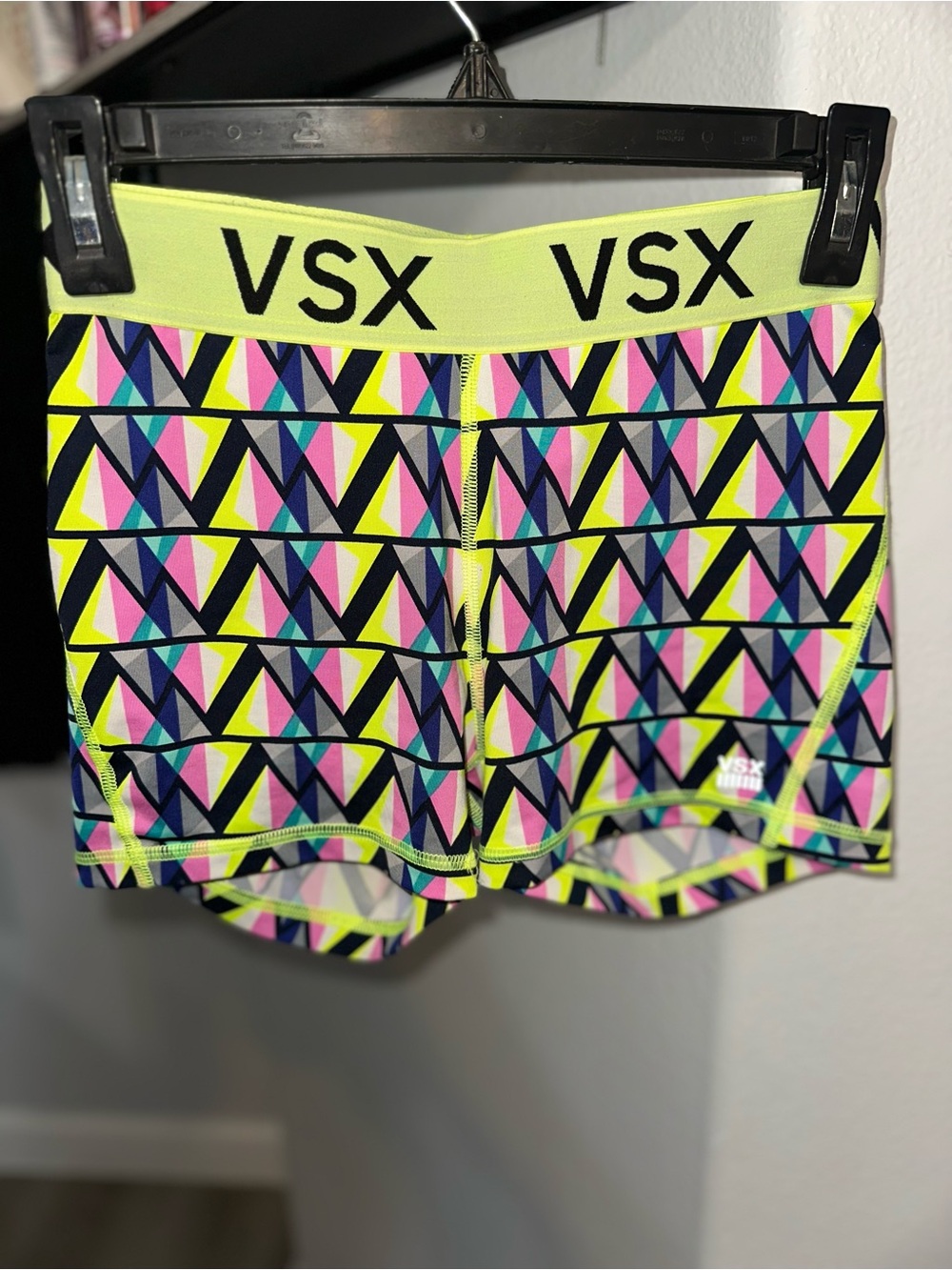 VSX Neon Yellow Geometric Performance Shorts
